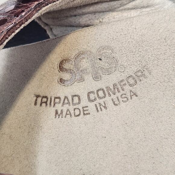 SAS Sanibel Bronze Metallic Leather Toe Post Slide Sandal Size 9.5M Comfort - Picture 5 of 9